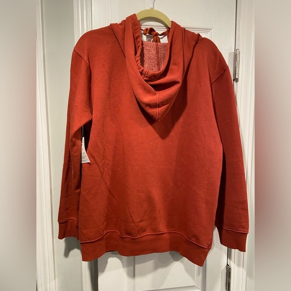 NWT Amadora Size L Burnt Orange Dreamcatcher Pony Feather Hoodie Drawstring Boho - Picture 8 of 11